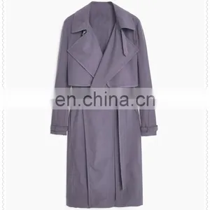 Wholesale OEM Winter Clothes Long Sleeve Coat Modal-blend Women Long Trench Coat thumbnail-4