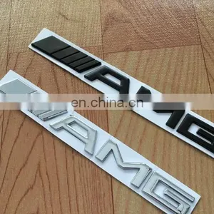 AMG Metal Emblem Badge Logo Alloy Car Logo Grill Badge for Car Decoration 3D ABS Chrome Black Sticker Emblem 3D Car Badges 185mm thumbnail-2