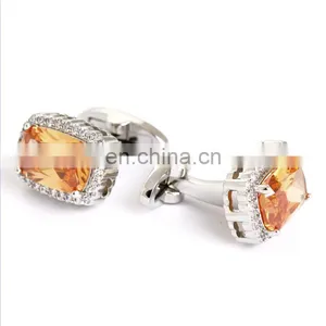 Luxury Cufflinks Orange Crystal Wedding Cufflinks thumbnail-2