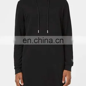 Mens Black Longline Fit And Side Pockets Hoodie thumbnail-1