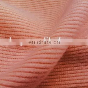 Winfar Knitting Polyester Spandex Plain Dyed Rib Fabric For Lady Garment thumbnail-2