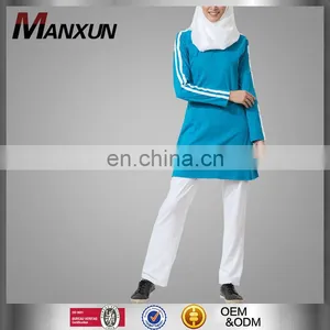 Beautiful Girls Contrast Trim Sportwear Tops Fashion Blue Ladies Tunics thumbnail-1