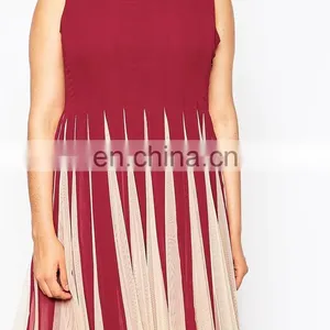Women Plus Size Clothing Plus Size Dress Flare Mesh Dresses for Fat Ladies thumbnail-4