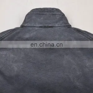 2015 Lastest Fashion Mens Handsome Fur Lined pu Leather Fur Coat thumbnail-6