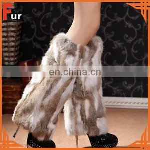 100% Real Rabbit Fur Leg Warmer thumbnail-1