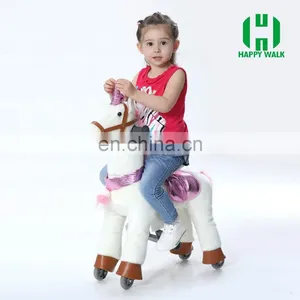 HI Small Size Ride on Furry Animal Outdoor Mechanical Horse for Children thumbnail-1