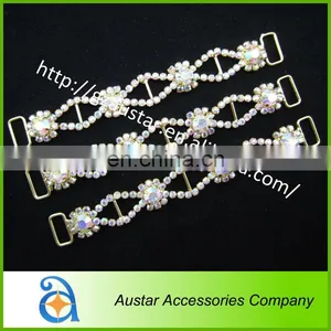 Color AB Flower Diamante Connector for Bikini,chains Swimwear Connectors thumbnail-1
