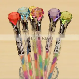 Super Cute Crystal Big Diamond Pens Six Color in One Gel Ink Pen Rollerball Colorful Gel Ink Pen Set Pack of 12 thumbnail-1