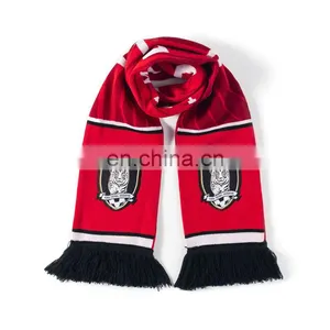 Wholesale In Stock Custom Printed LOGO Other Scarves World Football Sports Fans Soccer Scarf Knitted Winter Scarf thumbnail-5