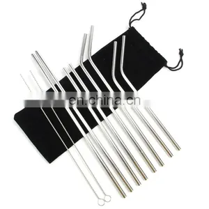 Best Quality Drinking Storage Reusable Travel Bag Wholesale Color Stainless Steel Straw Set thumbnail-3