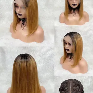 1BT27 T Shaped Remy Human Hair Bob Wig With Factory Price thumbnail-1