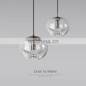 Modern Indoor LED Pendant Light Art Glass Hanging Lamp For Living Room Kitchen Bedroom Nordic Glass Ball Chandelier thumbnail-5