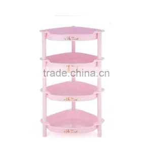 High Quality 4 Layer Triangle Bathroom Shelf Plastic Storage Rack thumbnail-3