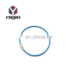 Good Quality Durable Wire Keychains Rings With Chain Screw Stainless Steel Cable Key Ring thumbnail-3