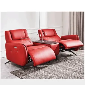 Leather Art Function Sofa Carrying Multifunctional Coffee Table Reading Light Italian Minimalist Cinema Sofa Intelligent Adjustment Angle thumbnail-1