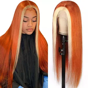 Ginger Blonde Lace Front Wig Straight Hd Lace Frontal Wig 613 Colored Human Hair Wigs 13X4 Ginger Lace Front Wig thumbnail-1