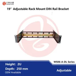 Manufacture 19 Inches 2U Adjustable Rack Mount DIN Rail Bracket New Arrival thumbnail-1