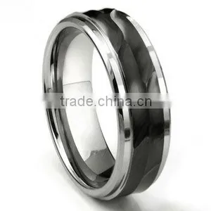 Tungsten Carbide 8mm Wave Finish Wedding Band Ring, Fashion Tungsten Ring Wholelsae thumbnail-1