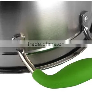 Best Quality 6pcs Stainless Steel Capsulated Induction Color Silicone Handle Cookware Set thumbnail-6