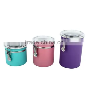 Silicone Color Nice Looking Food Storage Canister Metal Food Canister Set thumbnail-4