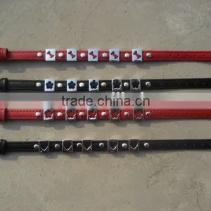 Custom Genuine Leather Brown and Black Wrist Bands Bracelets thumbnail-1