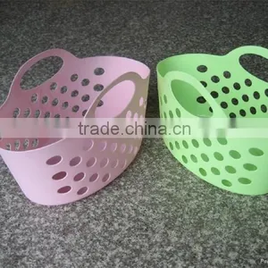Colorful Plastic Portable Storage Basket thumbnail-2