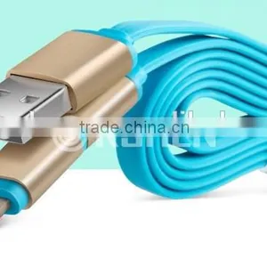 Wholesale 2015 2 in 1hot Sale Flat Copper Core Usb Extension Charging Data Cable thumbnail-2