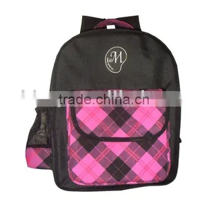 School Bag With Tartan Printing thumbnail-1