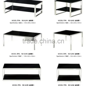 Rectangle Double Shelf Simple Glass Cafe Table Chair Set Factory Sell Directly FZ35 thumbnail-1
