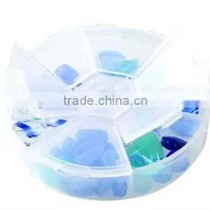 Jewelry Plastic Bead Box 6 Grid Round Organizer Box thumbnail-1