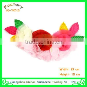 Fashion Sewing Colorful Fabric Flower Applique in Patch for Girl Petticoat SDYX013 thumbnail-1