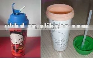 450ml With Lid and Straw Double Wall Plastic Cup thumbnail-1