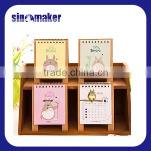 Double Metal Spiral Cheap Wholesale Stand Triangle Desk Calendar thumbnail-3