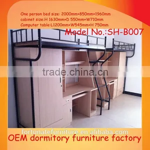 Custom University Cast Iron Bed With Cabinet and Desk thumbnail-1