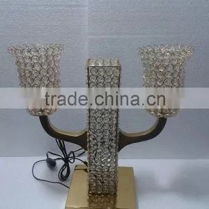 Aluminium Crystal Double Shade Lamp thumbnail-1