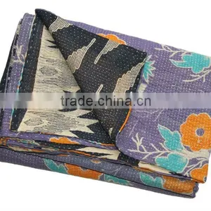 HANDMADE VINTAGE SARI PATCHWORK KANTHA QUILTS at Discounted Prices Directly From Manufacturer in India thumbnail-1