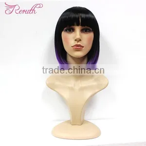 Wholesale Two Tone Colorful Human Short Bob Hair Lace Front Wig thumbnail-1