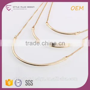 N72466I02 22k Gold Jewelry Three Layer In Necklace Set From Long Elegant Necklace thumbnail-2