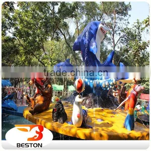 Outdoor Playground Amusement Electric Fighting Shark Island Ride thumbnail-1