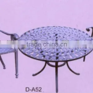 Patio Wrought Iron Outdoor Table and Chairs Beer Table and Bench thumbnail-1