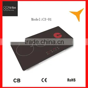 Infrared Heater vs Induction Heater 3 Burners Induction Ceramic Combine Cooker, Horizontal Type thumbnail-1