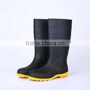 2016 Wholesale Waterproof Black Safety PVC Rain Boots With Steel Toe, Industrial Rain Boots thumbnail-1