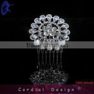 2013 Cheap Hair Comb Accessory Round Tiara Comb Rhinestone thumbnail-1