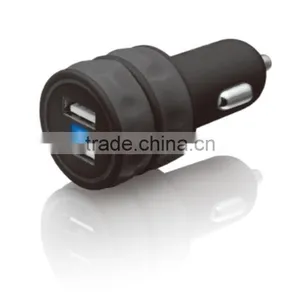 2.1/3.1Amp Dual USB Car Charger for Apple and Android Devices(Black) thumbnail-1