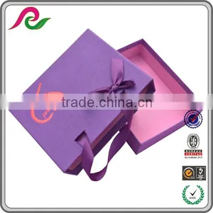 Custom Purple Cardboard Drawer Gift Box With Handle for Gift Packing thumbnail-2