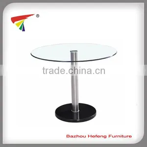 Black Base Clear Glass Top Dining Table thumbnail-1