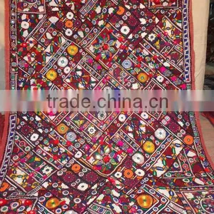 Indian Katchi Mirror Work Patchwork Tapestry thumbnail-1