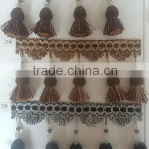 [YZLACE] Tassels Lace Curtains Wholesale 10008 thumbnail-1
