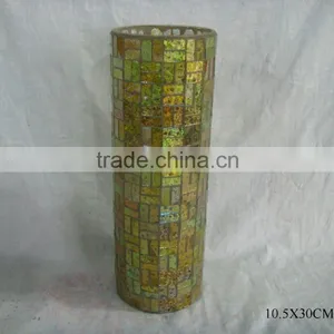 MOSAIC STRAIGHT GLASS VASE IN D10.5 X H 30CM thumbnail-1