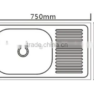 Kitchen Sink Single Bowl With Drainboard thumbnail-2